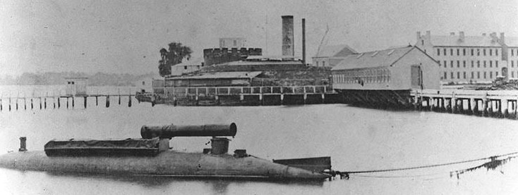 The Confederate Navy David class semi-submarine