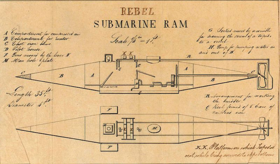 Jules Verne Nautilus submarine Pioneer confederate