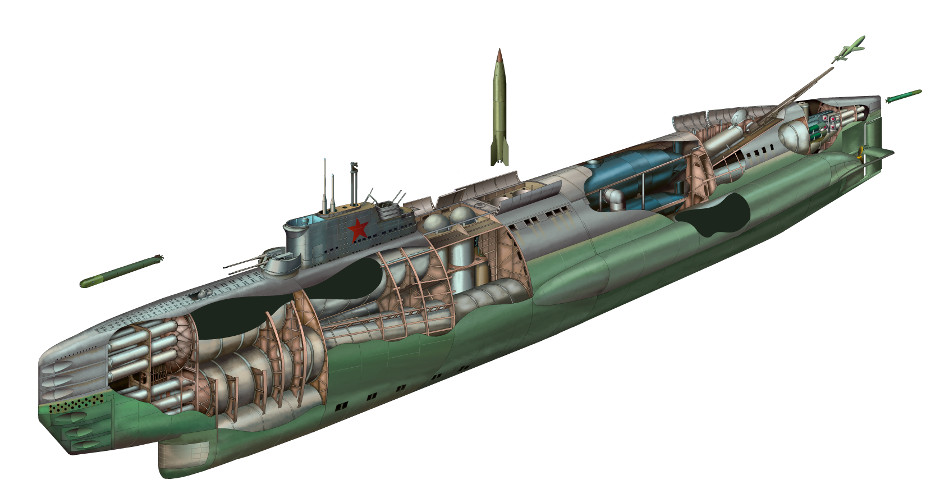 Stalin's super submarine P-2 sketch in MS Paint