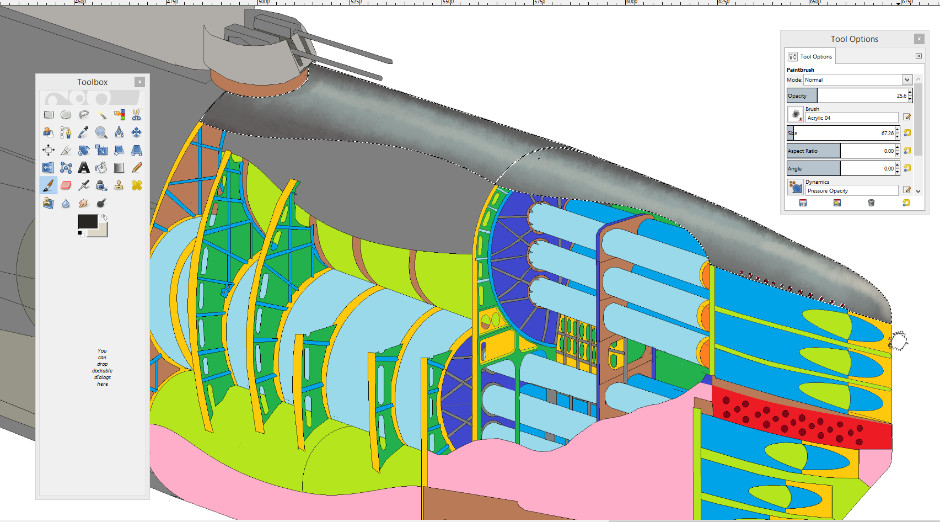 Stalin's super submarine P-2 sketch in MS Paint