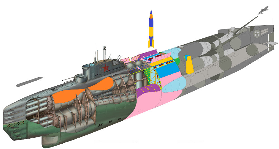 Stalin's super submarine P-2 sketch in MS Paint