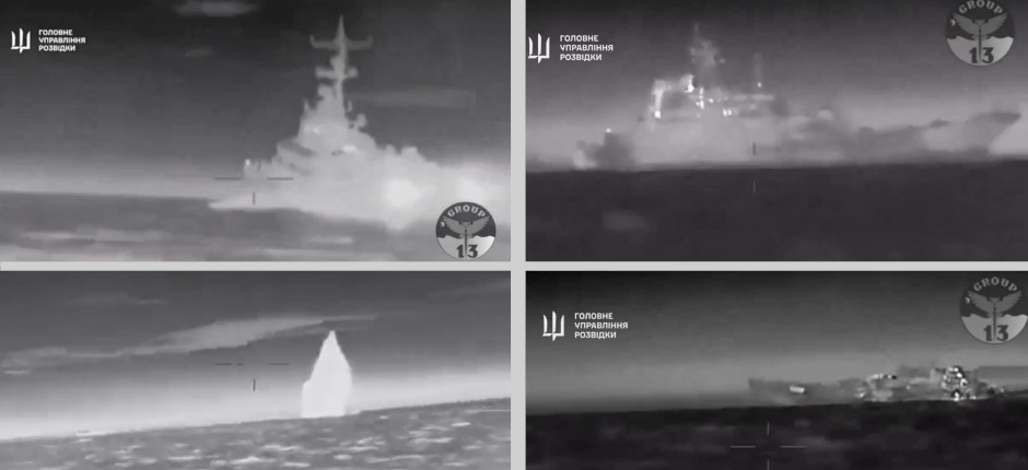 Ukrainian attacks sink Russian warships near Crimea