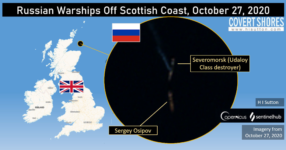 Russian Navy Warships Seen Loitering Off RAF Lossiemouth, Scotland